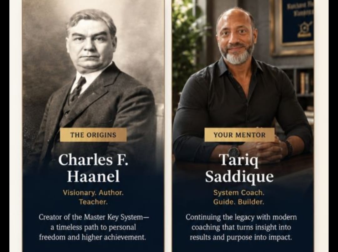 Charles F. Haanel and Tariq Saddique — Master Key System inspired coaching journey